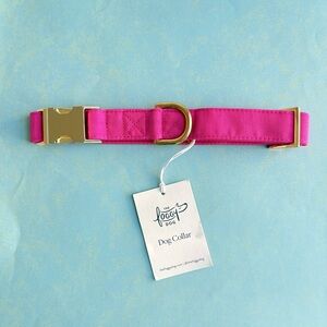 NEW The Foggy Dog Hot Pink Dog Collar Large Gold Hardware Spring Pet Gift NWT